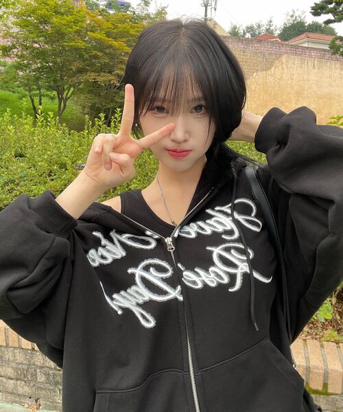 BLACKPINK ベロアジップパーカー ネイビー L BLACKPINK BORN PINK World Tour Japan M size parka cropped zip-up