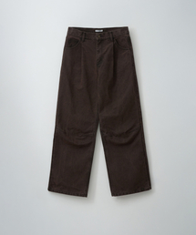 DUSTYWHITE（ダスティーホワイト）の「BROWN DIRTY WASHED OXFORD WIDE TUCK PANTS（その他パンツ）」