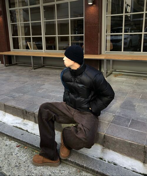 DUSTYWHITE(ダスティーホワイト)の「BROWN DIRTY WASHED OXFORD WIDE TUCK PANTS(その他パンツ・メンズ・その他・LARGE/MEDIUM/SMALL)」の5枚目の写真