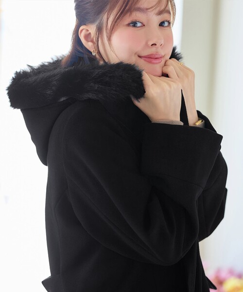 Tiaclasse(ティアクラッセ)の「2WAYフード付きフェイクウールコート(その他アウター・レディース・ブラック/グレイッシュベージュ/グレー・M/L)」の11枚目の写真