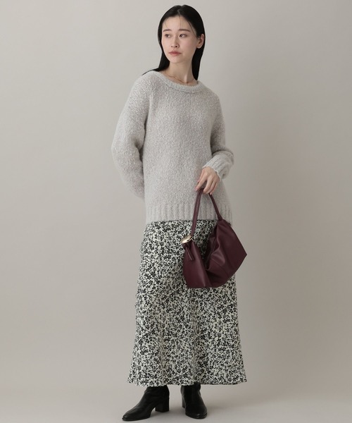 A part by（アパートバイ）の「フラワープリントナロースカート（スカート・レディース・アイボリー/ブラック/グリーン・SMALL/MEDIUM）」の4枚目の写真