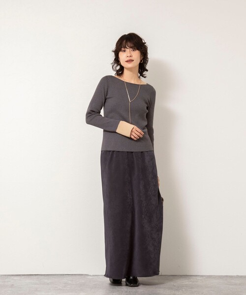 NOLLEY’S Sophi（ノーリーズソフィ）の「《手洗い可能》ウール混ワイドリブ袖口配色プルオーバー（ニット/セーター・レディース・ダークネイビー/サックスブルー/グレー・38）」の11枚目の写真