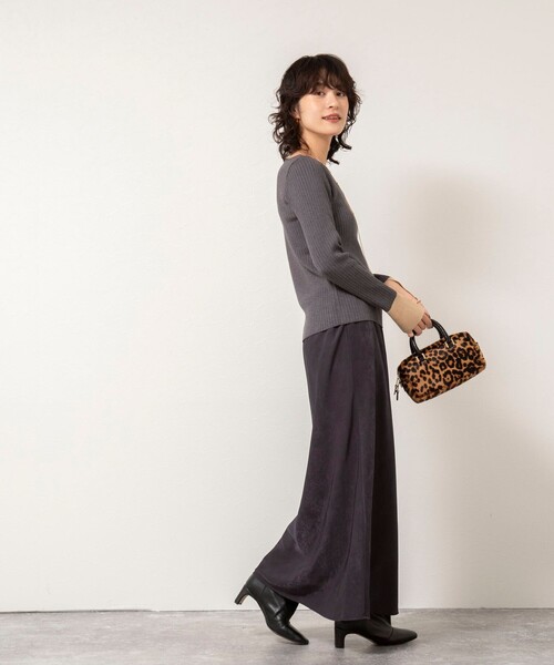 NOLLEY’S Sophi（ノーリーズソフィ）の「《手洗い可能》ウール混ワイドリブ袖口配色プルオーバー（ニット/セーター・レディース・ダークネイビー/サックスブルー/グレー・38）」の12枚目の写真