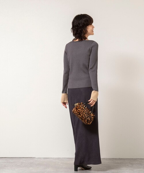 NOLLEY’S Sophi（ノーリーズソフィ）の「《手洗い可能》ウール混ワイドリブ袖口配色プルオーバー（ニット/セーター・レディース・ダークネイビー/サックスブルー/グレー・38）」の13枚目の写真