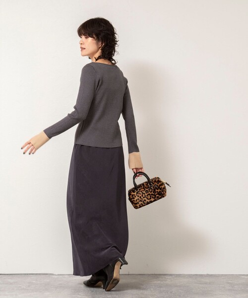 NOLLEY’S Sophi（ノーリーズソフィ）の「《手洗い可能》ウール混ワイドリブ袖口配色プルオーバー（ニット/セーター・レディース・ダークネイビー/サックスブルー/グレー・38）」の14枚目の写真