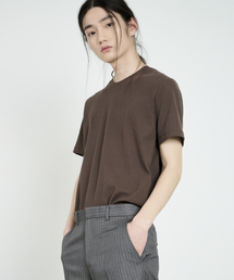 ブラウンリブTシャツ