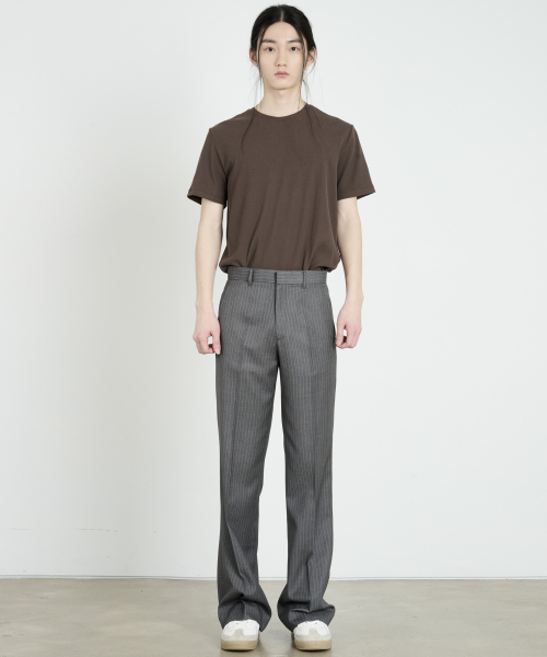 DUSTYWHITE(ダスティーホワイト)の「ブラウンリブTシャツ(Tシャツ/カットソー・メンズ・その他・MEDIUM/LARGE/X-LARGE)」の3枚目の写真