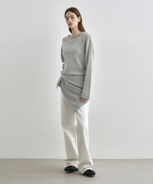 MONGDOL(モンドル)の「ルーズアルパカボートネックニットトップグレーMDKT119GRAY(ニット/セーター・レディース・その他・F)」の5枚目の写真