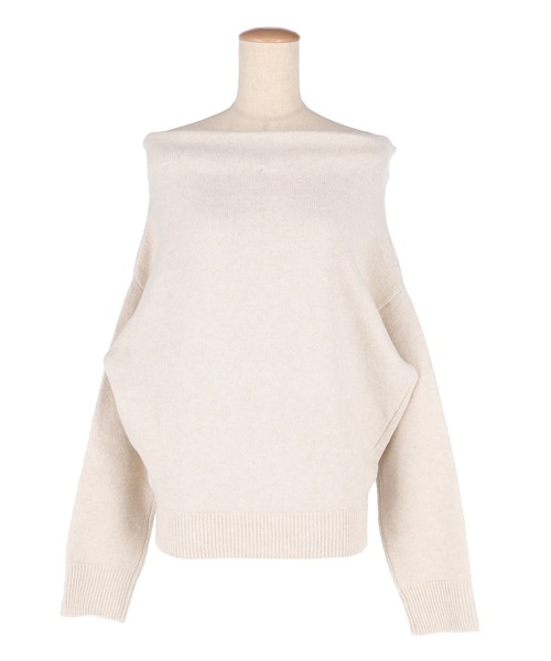 縮絨ニットワンショルダートップス（ニット/セーター）｜coca（coca