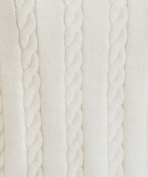 DRESKIP（ドレスキップ）の「【S-LL】配色ボタンがポイント 襟付きケーブルニット（ニット/セーター・レディース・オフホワイト/グレー/ワインレッド・04/03/02/01）」の5枚目の写真