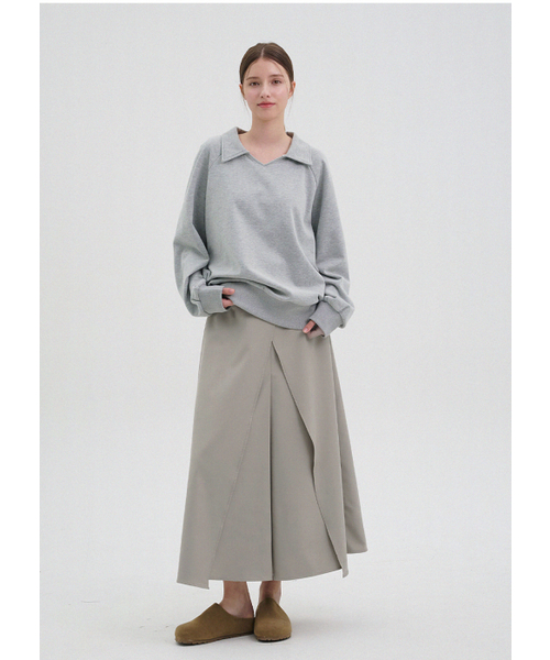 MICANE（ミケーネ）の「クーパーオープンカラー スウェットシャツ（スウェット・レディース・グレー/ブラック・SMALL/MEDIUM/LARGE）」の5枚目の写真
