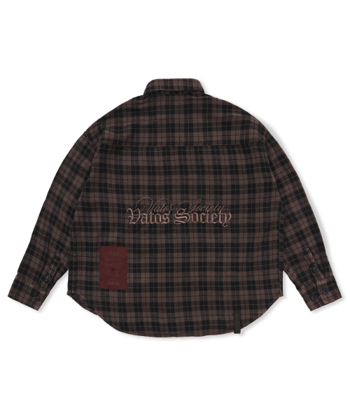 STIGMA(スティグマ)の「PIGMENT CROP OVER SHIRTS BROWN(シャツ/ブラウス・メンズ・その他・MEDIUM/LARGE/X-LARGE)」の2枚目の写真