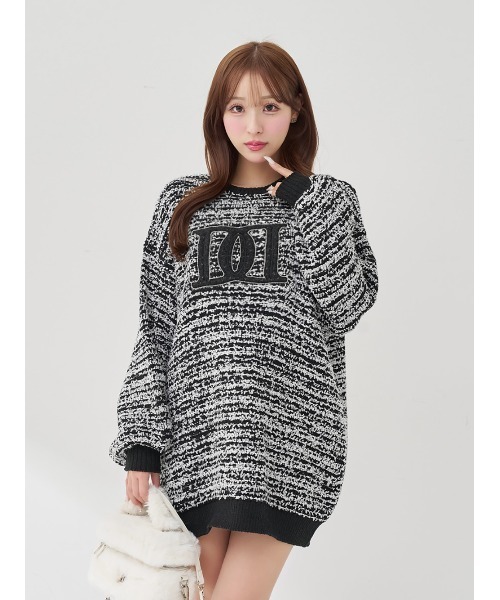 DDロゴツイードニットプルオーバー（ニット/セーター）｜Darich