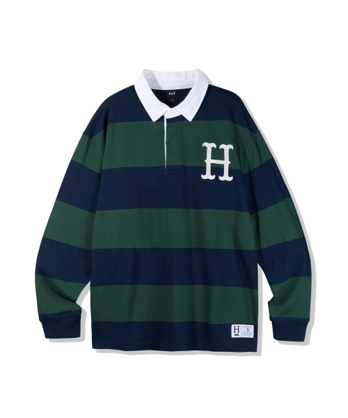 H LOGO RUGBY TEE [GREEN/NAVY]