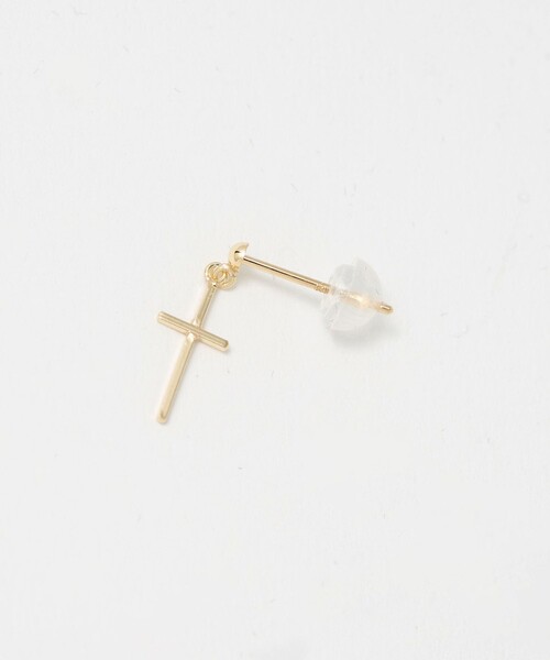 BEAUTY&YOUTH UNITED ARROWS(ビューティーアンドユースユナイテッドアローズ)の「K10 クロス ピアス(ピアス(両耳用)・レディース・ゴールド・FREE)」の2枚目の写真