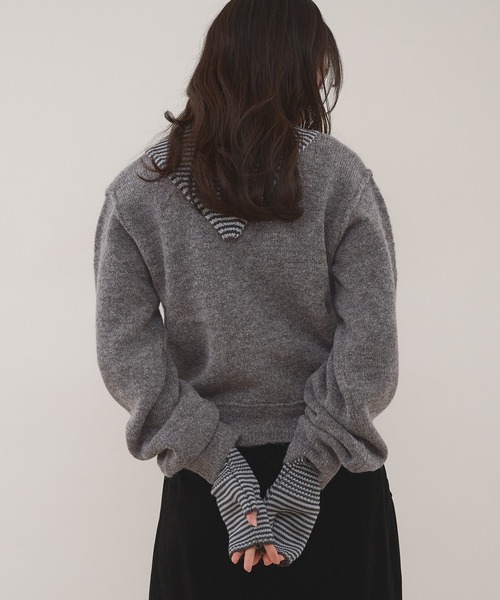 MUHET（ミュエータ）の「covered-button crew neck cardigan / クルミボタンカーディガン（カーディガン/ボレロ・レディース・ブラウン/ベージュ/ライトブルー/チャコールグレー・FREE）」の17枚目の写真