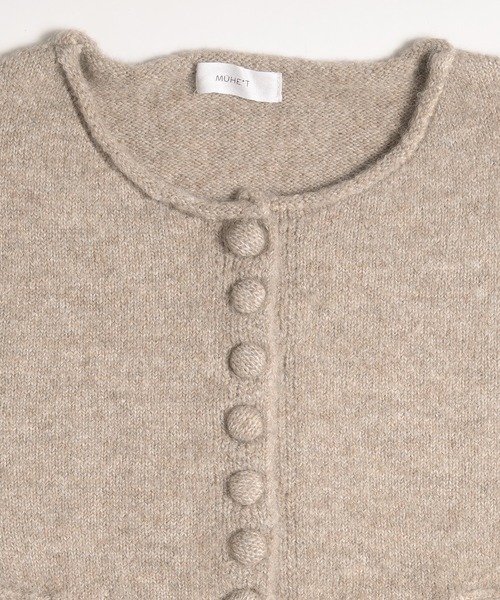 MUHET（ミュエータ）の「covered-button crew neck cardigan / クルミボタンカーディガン（カーディガン/ボレロ・レディース・ブラウン/ベージュ/ライトブルー/チャコールグレー・FREE）」の21枚目の写真