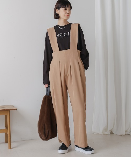 Bou Jeloud（ブージュルード）の「ハイウエストサロペット（サロペット/オーバーオール・レディース・ベージュ・MEDIUM）」の3枚目の写真