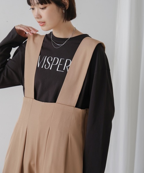 Bou Jeloud（ブージュルード）の「ハイウエストサロペット（サロペット/オーバーオール・レディース・ベージュ・MEDIUM）」の2枚目の写真