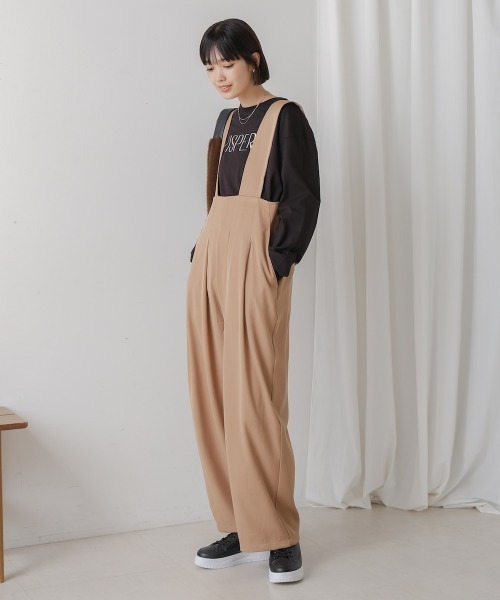 Bou Jeloud（ブージュルード）の「ハイウエストサロペット（サロペット/オーバーオール・レディース・ベージュ・MEDIUM）」の4枚目の写真