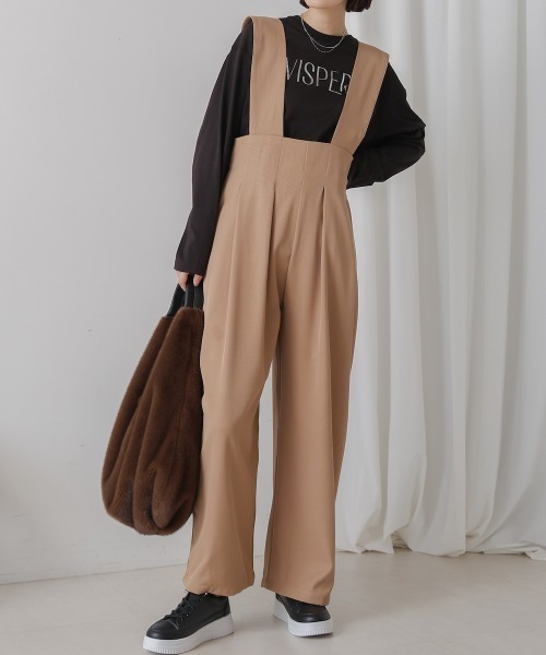 Bou Jeloud（ブージュルード）の「ハイウエストサロペット（サロペット/オーバーオール・レディース・ベージュ・MEDIUM）」の6枚目の写真