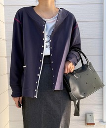 Q | ミニ裏毛ラインボックスカーデ(カーディガン/ボレロ)