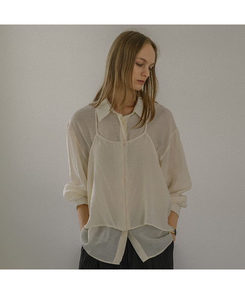 Natural two-way halter blouse set [KNFW02BL01]_Butter