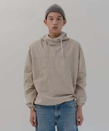 AGENT PEEK（エージェントピーク）の「STRAP HOODIE ANORAK_BEIGE（ナイロンジャケット）」