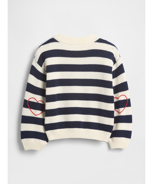 GAP（ギャップ）の「クルーネックセーター (幼児・ベビー)（ニット/セーター・キッズ・ネイビー/ピンク/ホワイト×レッド・110cm/105cm/100cm/95cm/90cm/80ｃｍ/70cm）」の4枚目の写真