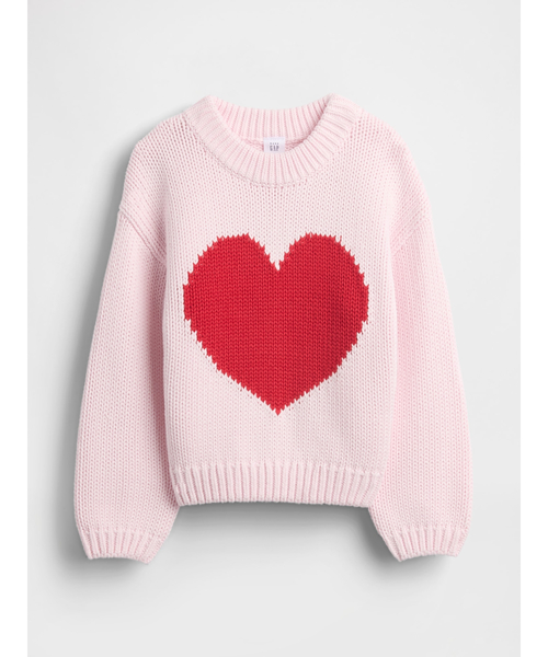 GAP（ギャップ）の「クルーネックセーター (幼児・ベビー)（ニット/セーター・キッズ・ネイビー/ピンク/ホワイト×レッド・110cm/105cm/100cm/95cm/90cm/80ｃｍ/70cm）」の5枚目の写真