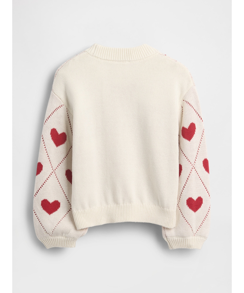 GAP（ギャップ）の「クルーネックセーター (幼児・ベビー)（ニット/セーター・キッズ・ネイビー/ピンク/ホワイト×レッド・110cm/105cm/100cm/95cm/90cm/80ｃｍ/70cm）」の6枚目の写真