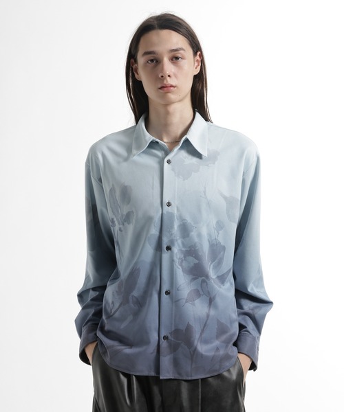 HARE(ハレ)の「フラワーグラデーションシャツ(HARE)(シャツ/ブラウス・メンズ・ブルー/グレー・FREE)」の2枚目の写真