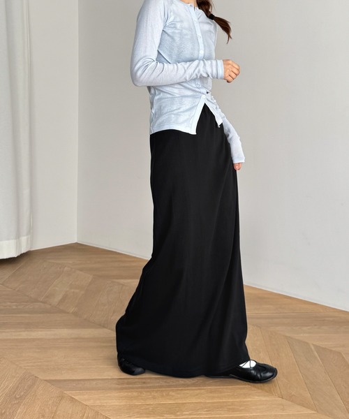 CANAL JEAN（キャナルジーン）の「Miller　パネルリブスカート（スカート・レディース・ブラック/グレー系その他・ONE SIZE）」の3枚目の写真