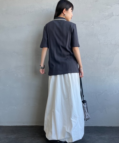 FRED PERRY（フレッドペリー）の「[FRED PERRY/フレッドペリー] 別注 ツインティップライン リブポロシャツ（ポロシャツ・レディース・オートミール/キナリ/チャコールグレー/ブラック・8/10）」の16枚目の写真