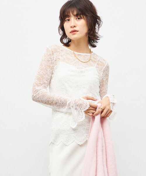 NOLLEY’S Sophi（ノーリーズソフィ）の「ウォッシャブルラッセルレースＴブラウス（シャツ/ブラウス・レディース・ホワイト・38）」の20枚目の写真