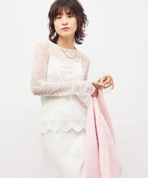 NOLLEY'S sophi ウォッシャブルラッセルレースTブラウス NOLLEY'S Sophi（ノーリーズソフィ）の「ウォッシャブルラッセルレース