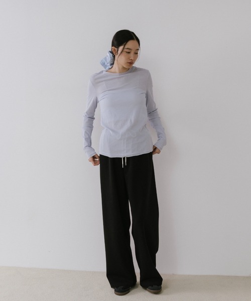 duei(デュイ)の「ベーシックシアーロングスリーブTシャツ(Tシャツ/カットソー・レディース・ライトブルー/ピンク/ホワイト・FREE)」の6枚目の写真