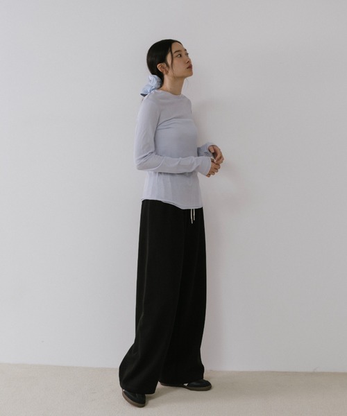 duei(デュイ)の「ベーシックシアーロングスリーブTシャツ(Tシャツ/カットソー・レディース・ライトブルー/ピンク/ホワイト・FREE)」の7枚目の写真