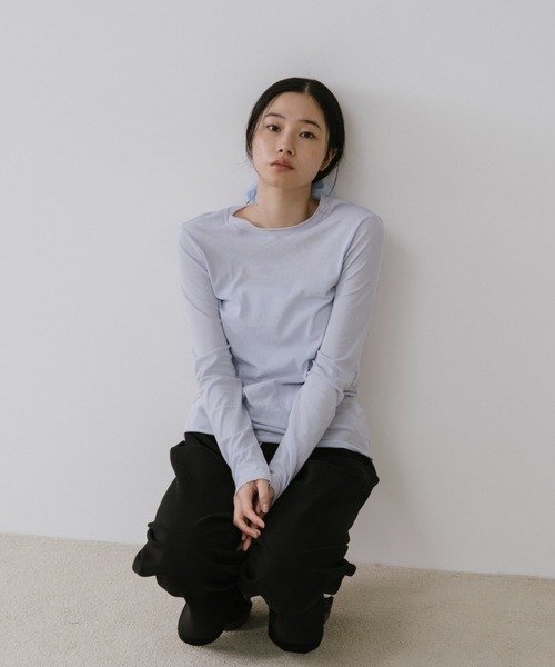 duei(デュイ)の「ベーシックシアーロングスリーブTシャツ(Tシャツ/カットソー・レディース・ライトブルー/ピンク/ホワイト・FREE)」の5枚目の写真