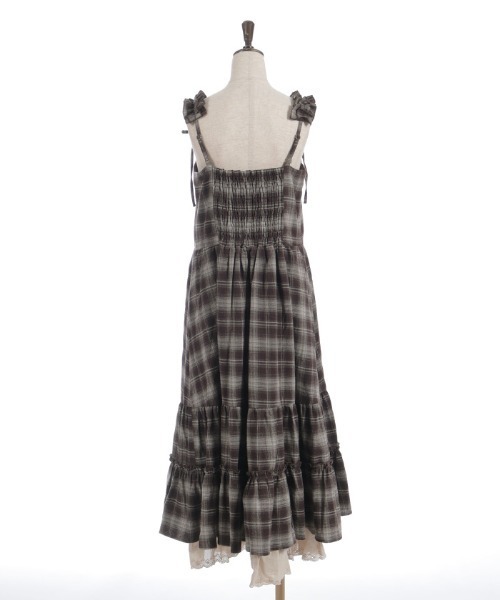 axes femme(アクシーズファム)の「コットンレースチェックジャンパースカート(ワンピース・レディース・ダークブラウン/ブルー/オレンジ・FREE)」の20枚目の写真