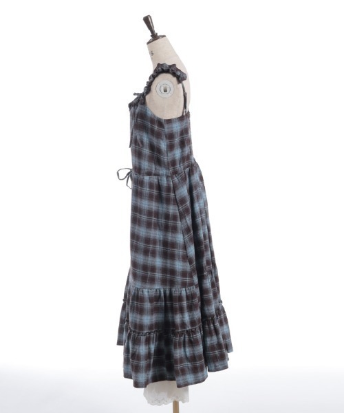 axes femme(アクシーズファム)の「コットンレースチェックジャンパースカート(ワンピース・レディース・ダークブラウン/ブルー/オレンジ・FREE)」の15枚目の写真