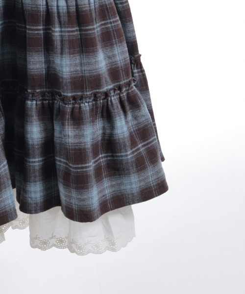 axes femme(アクシーズファム)の「コットンレースチェックジャンパースカート(ワンピース・レディース・ダークブラウン/ブルー/オレンジ・FREE)」の18枚目の写真