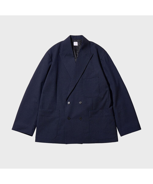 Classic Stripe Double Jacket, Navy（テーラードジャケット 