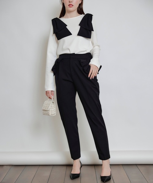 PICCIN PERLA（ピッチンペルラ）の「フリルポケットテーパードパンツ（その他パンツ・レディース・ブラック・S/M）」の6枚目の写真