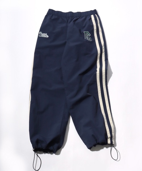 DISCUS（ディスカス）の「2026SS DISCUS/ディスカス ナイロン ワンポイントロゴ刺繍 サイドライン ワイドトラックパンツ レディース メンズ（その他パンツ・メンズ・アイボリー/ブラック/ベージュ/ネイビー・M/L/LL）」の4枚目の写真