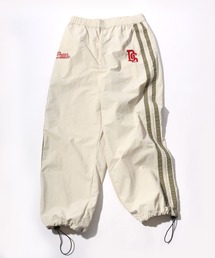 DISCUS | 2026SS DISCUS/ディスカス ナイロン ワンポイントロゴ刺繍 サイドライン ワイドトラックパンツ レディース メンズ(その他パンツ)