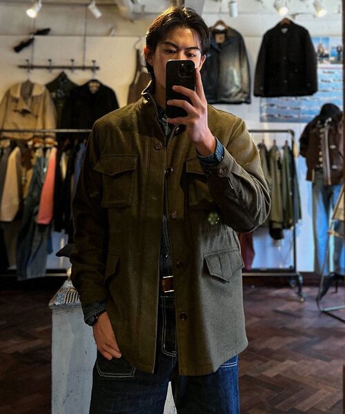 VDR（ブイディアール）の「WOOL M65 FIELD JACKET [Military Olive]（ミリタリージャケット・メンズ・その他・M/L/XL）」の4枚目の写真