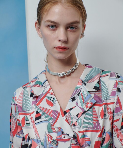 LOULOU WILLOUGHBY（ルルウィルビー）の「【LOULOU WILLOUGHBY】RATTIマリーナプリントオールインワン（つなぎ/オールインワン・レディース・ブルー系その他/マルチ・1/2）」の11枚目の写真