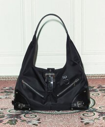 NOT KNOWING（ノットノーイング）の「Black Moto Hobo Bag (NYLON)（ショルダーバッグ）」