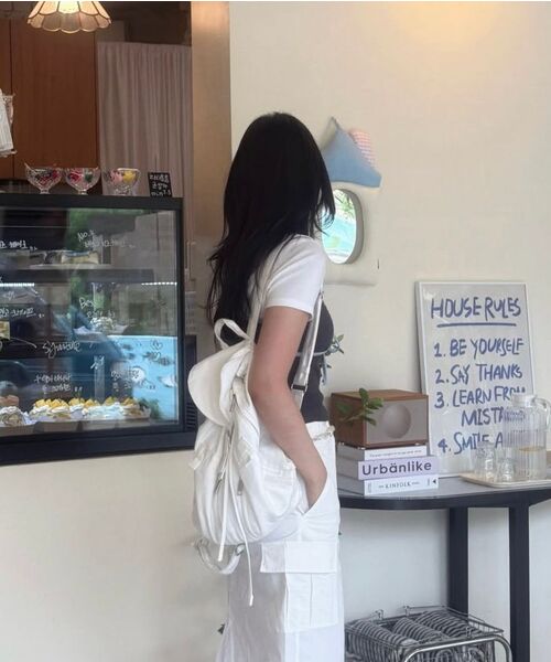 MUCU AND EBONY（ムクアンドエボニー）の「Notting Herringbone Backpack _ Ivory（バックパック/リュック・レディース・その他・FREE）」の2枚目の写真